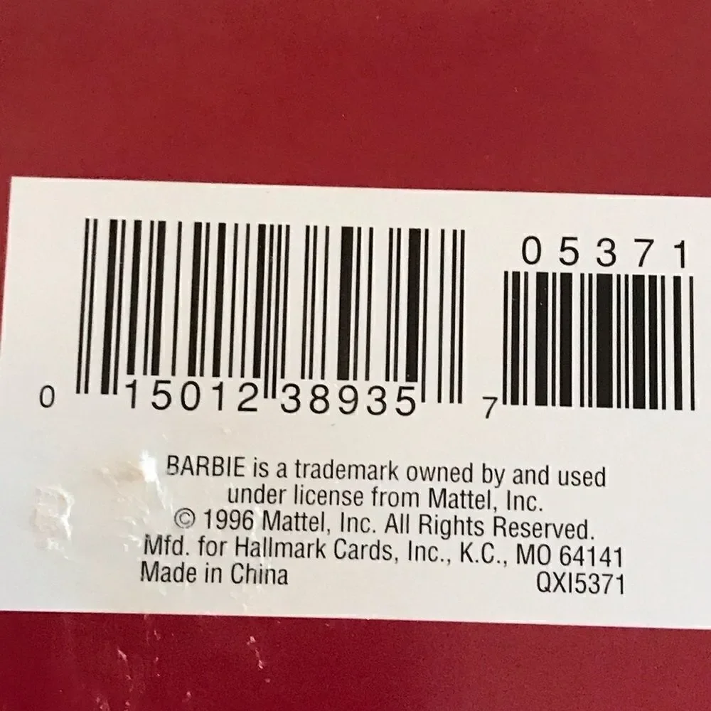 Vintage Hallmark Keepsake ornament collector Barbie vintage 1996